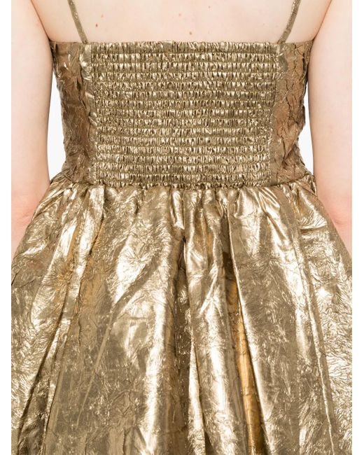 Ganni Natural Pleat-Strap Mini Dress