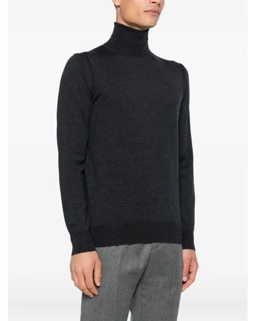 Paolo Pecora Blue Turtleneck Wool Sweater for men