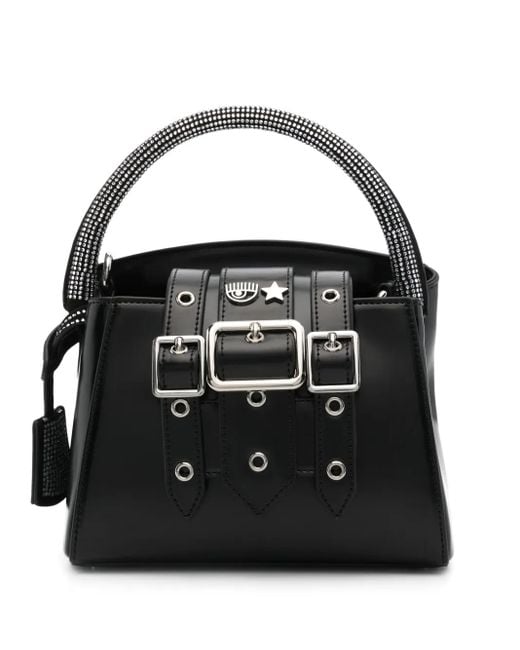 Chiara Ferragni Black Eyelike-Motif Tote Bag
