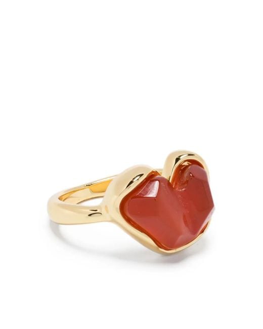 Ryenn's Eyes Metallic 14Ct Plated Brass Heart Ring