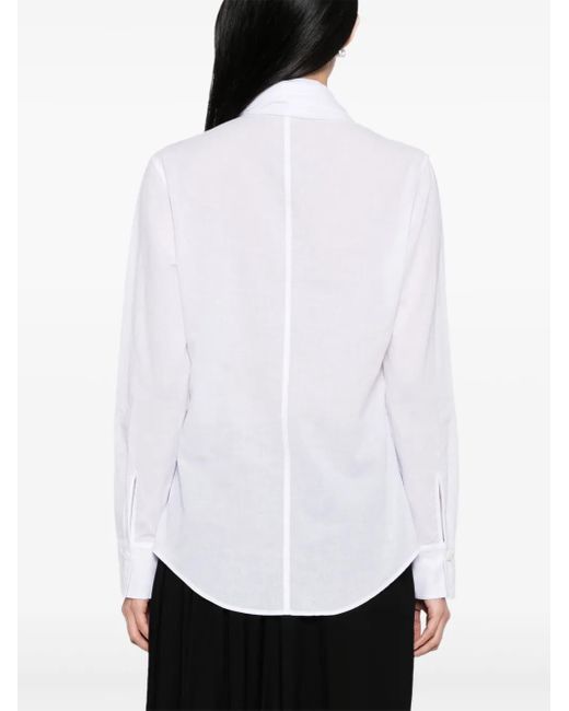 Yohji Yamamoto White Scarf-Detail Shirt