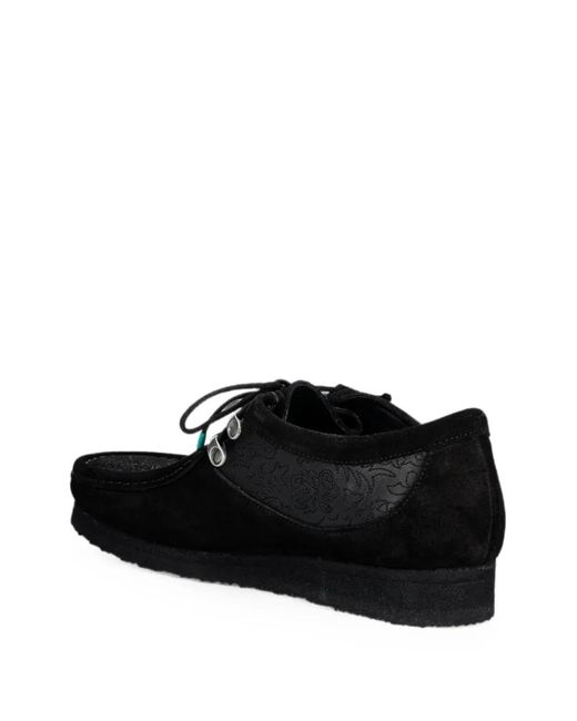 Clarks Black Wallabee Embroidered Boots for men