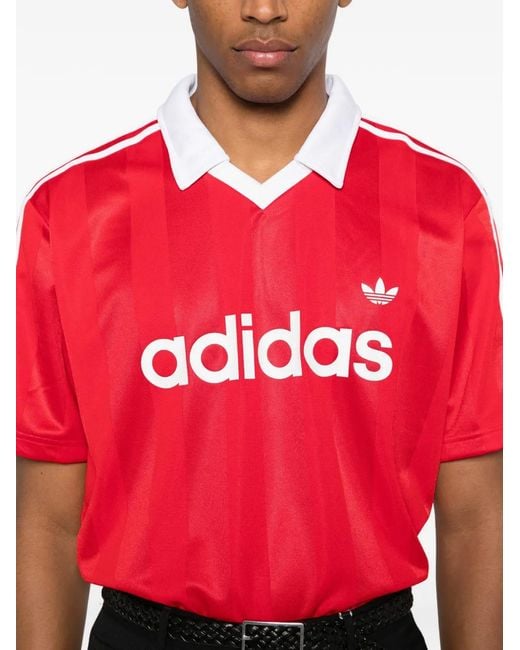 Adidas Red Short-Sleeve Polo T-Shirt for men