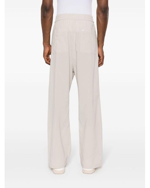 AMI White Wide-Leg Trousers for men