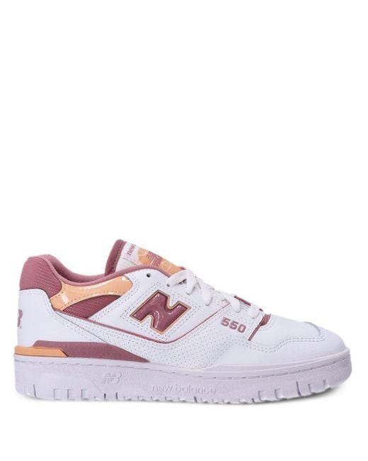 New Balance White 550 Panelled Leather Sneakers