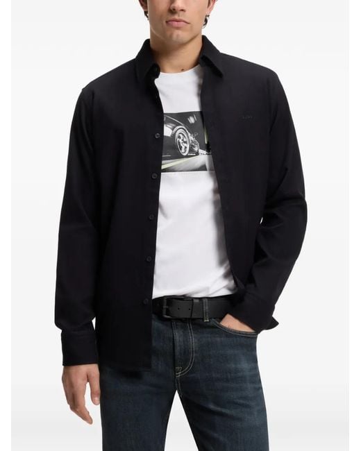 Boss Black Logo-Emed Leather Belt for men