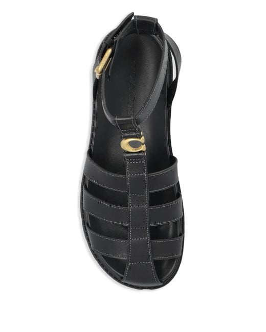 COACH Black Sculpted Fisherman Sandal