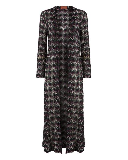 Missoni Black Chevron-Pattern Knitted Cardigan