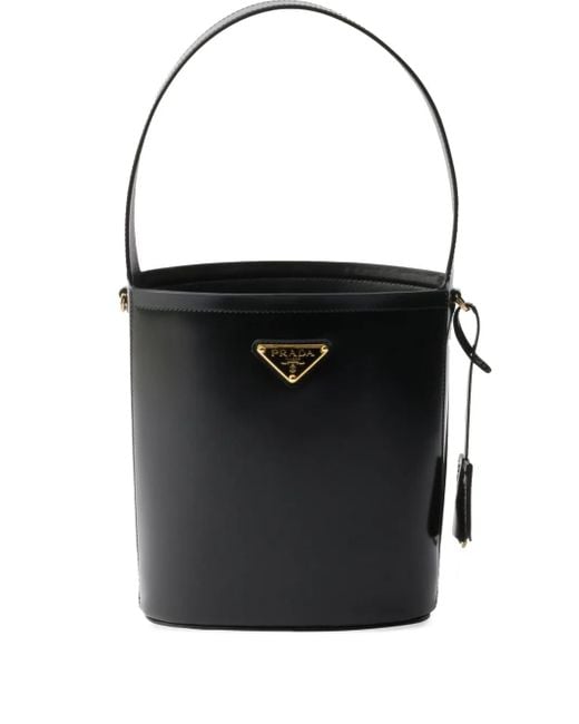 Prada Black Mini Leather Bucket Bag