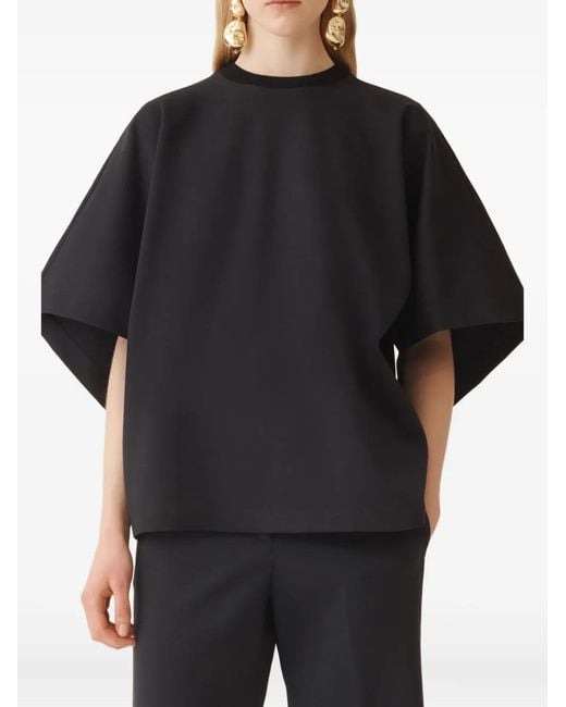 Fabiana Filippi Blue Tie-Waist Wide-Sleeve Blouse
