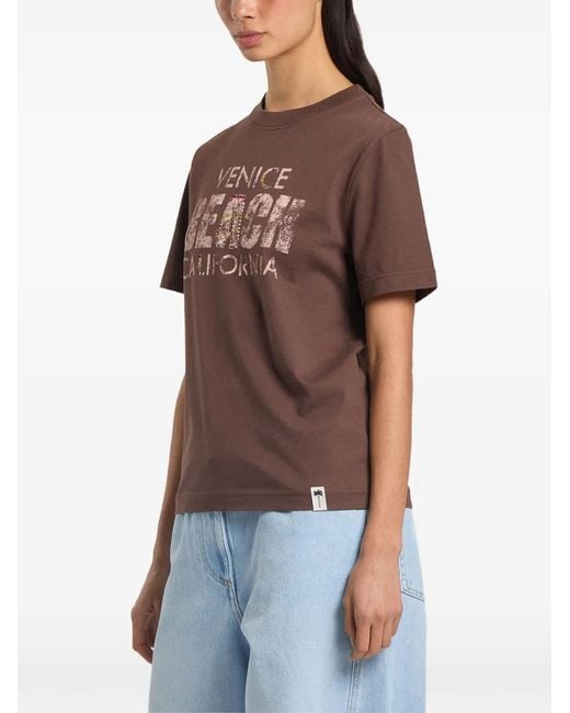 Palm Angels Brown Cali Vibes Regular T-Shirt