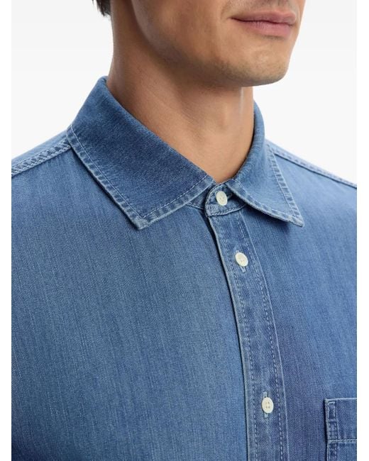 12 STOREEZ Denim Overhemd in het Blue voor heren