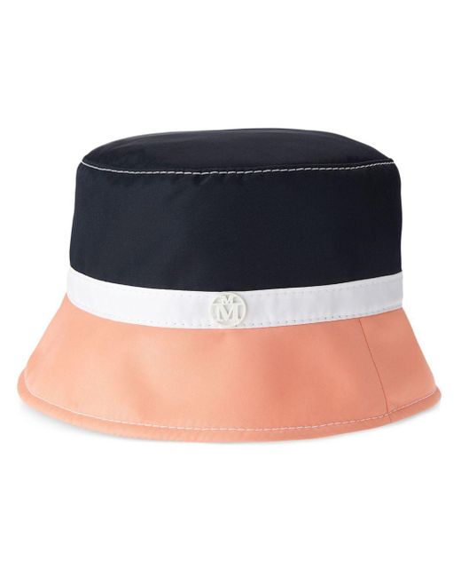 Maison Michel Blue Axel Striped Bucket Hat
