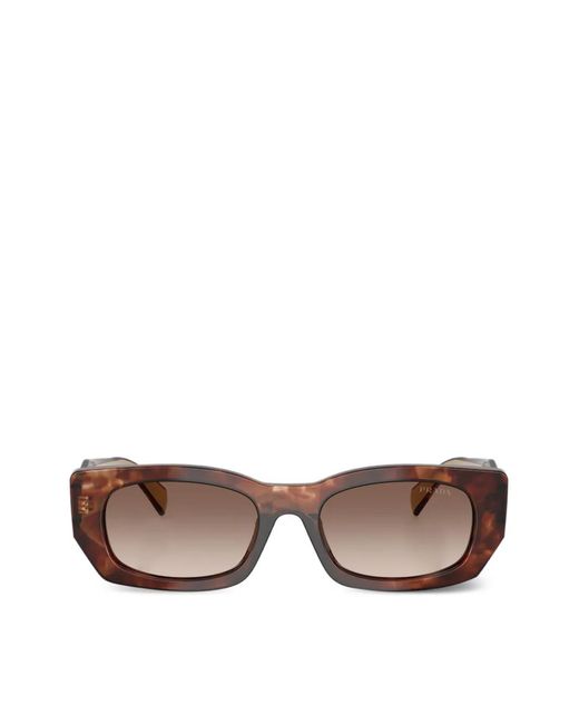 Prada Brown Geometric-Frame Sunglasses