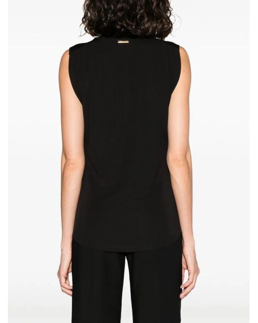 MICHAEL Michael Kors Black Pleat-Detailing Tank Top