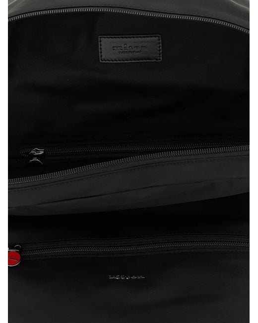 Kiton Black Logo-Plaque Front-Pocket Backpack for men
