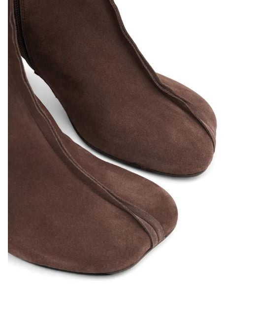 MM6 by Maison Margiela Brown Anatomic Stitch-Toe Ankle Boots