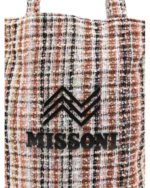 Missoni White Vertical Tote Bag