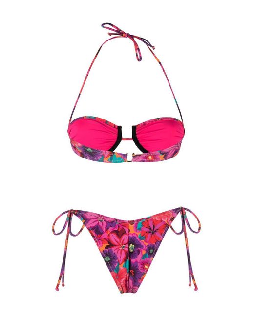Reina Olga Penny Floral-print Bikini Set in Pink | Lyst UK