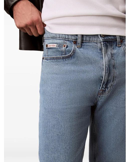 Calvin Klein Blue Logo-Patch Jeans for men