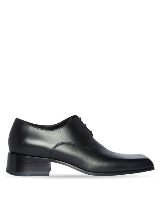 Balenciaga Black Work Leather Derby Shoes for men