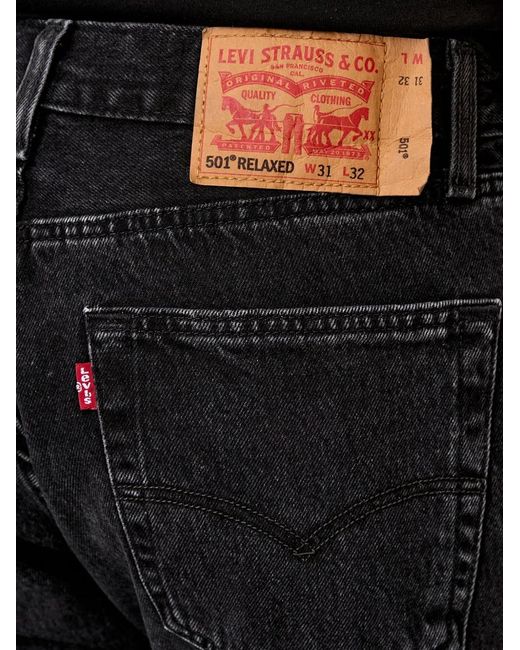 Levi's Black 501 Relaxed Jeans for men