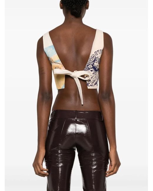MARINE SERRE Natural Regenerated Tote Bags Bustier Top