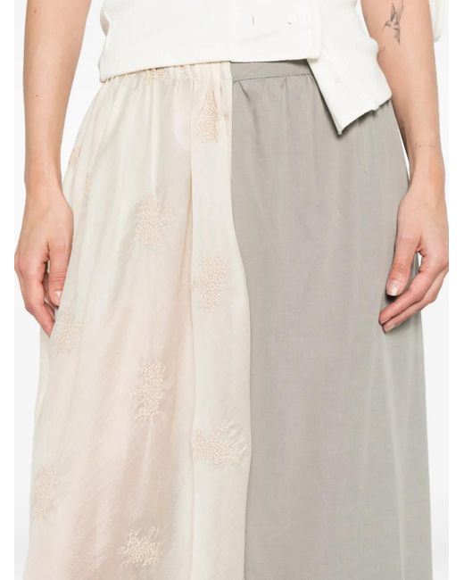 Our Legacy White Floral-Embroidered Maxi Skirt