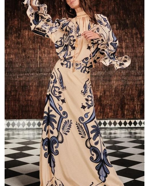 Johanna Ortiz Natural Everywhere Paisley Maxi Skirt