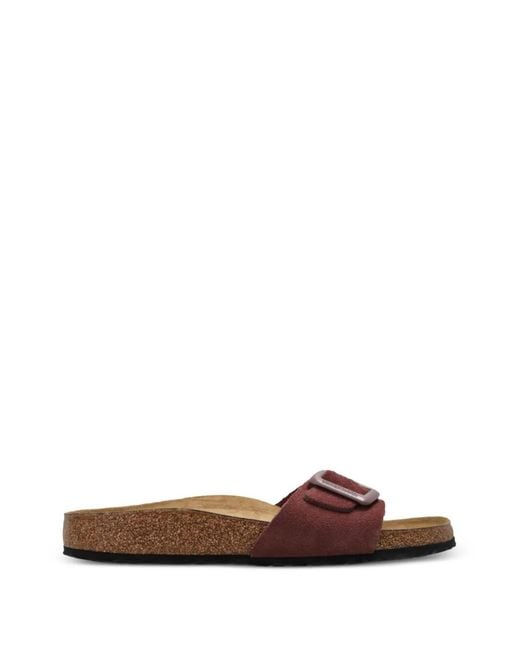 Birkenstock Brown Madrid Cushion Suede Slides