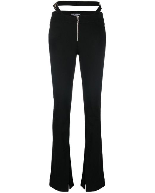 Pantalones con placa del logo Dolce & Gabbana de color Black