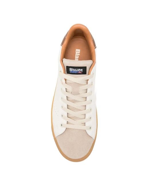 Blauer White Logo-Print Sneakers for men