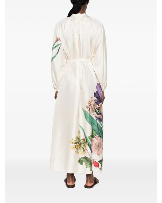 Pierre Louis Mascia White Floral-Print Maxi Dress