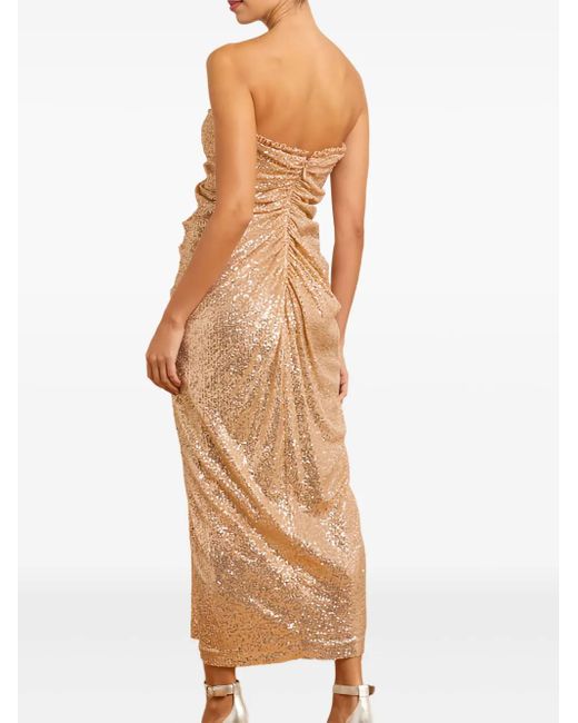 Needle & Thread Amora Strapless Jurk in het Natural