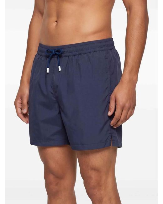 Fedeli Blue Drawstring Elasticated Swim Shorts for men