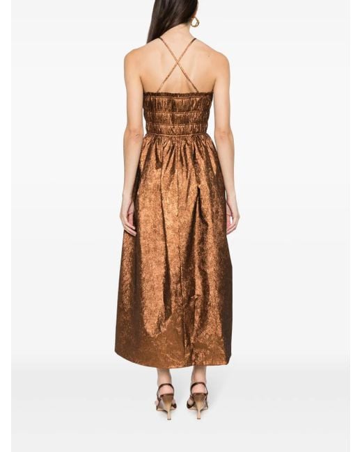 Ulla Johnson Seraphina Midi-Jurk Met Halternek in het Brown