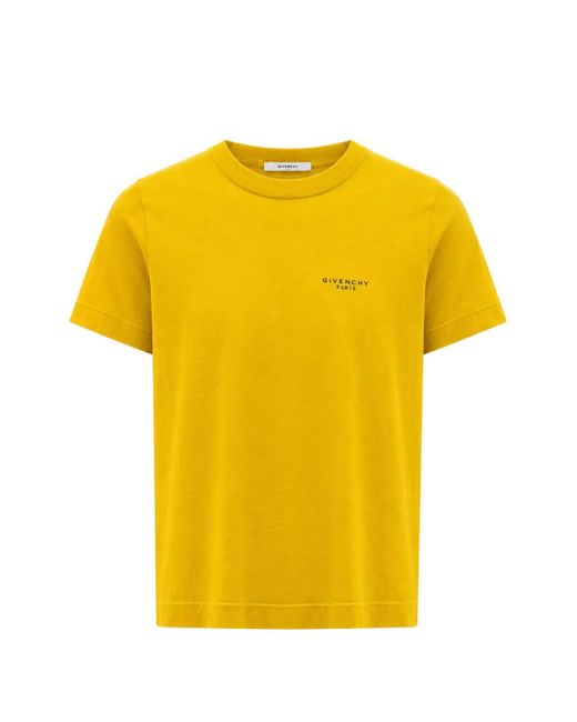 Givenchy Yellow Logo-Print Short-Sleeve T-Shirt