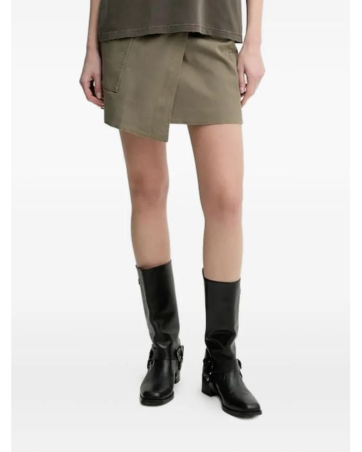 Marc O' Polo Green Wrap-Effect Buckle Mini Skirt