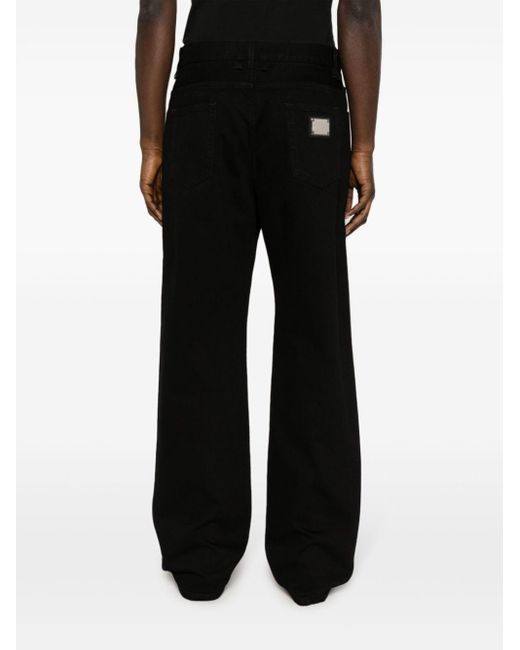 Dolce & Gabbana Black Mid-rise Straight-leg Jeans for men