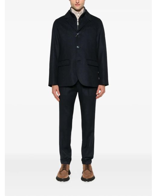 Herno Black Three-Button Zipped Jacket for men