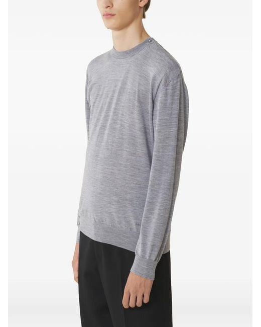 Lanvin Gray Crew-Neck Pullover for men
