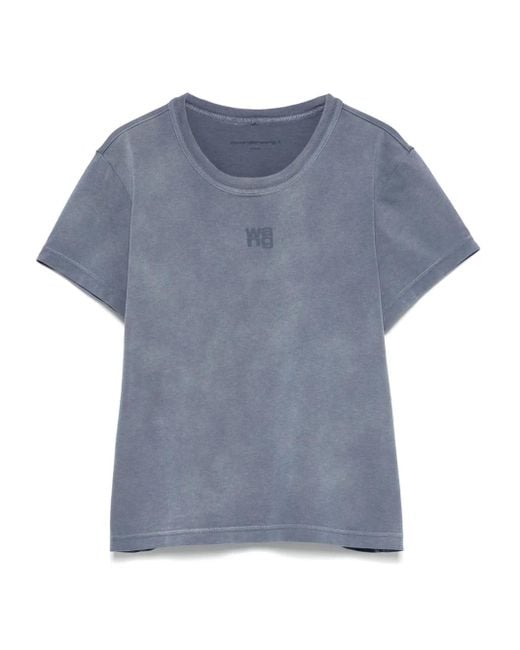 Alexander Wang Blue Short-Sleeve T-Shirt With Logo