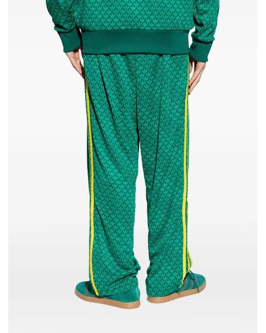 Adidas Green Patterned Track Pants for men