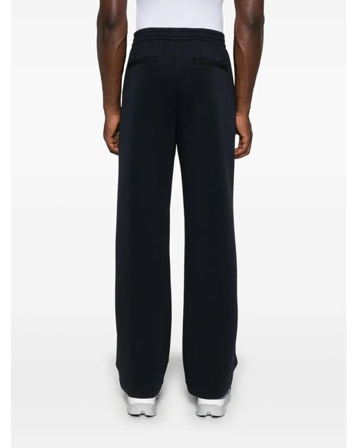 Emporio Armani Black Double-Jersey Creased Trousers for men