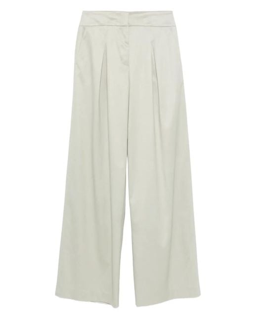 Peserico White Pleated-Detail Pants