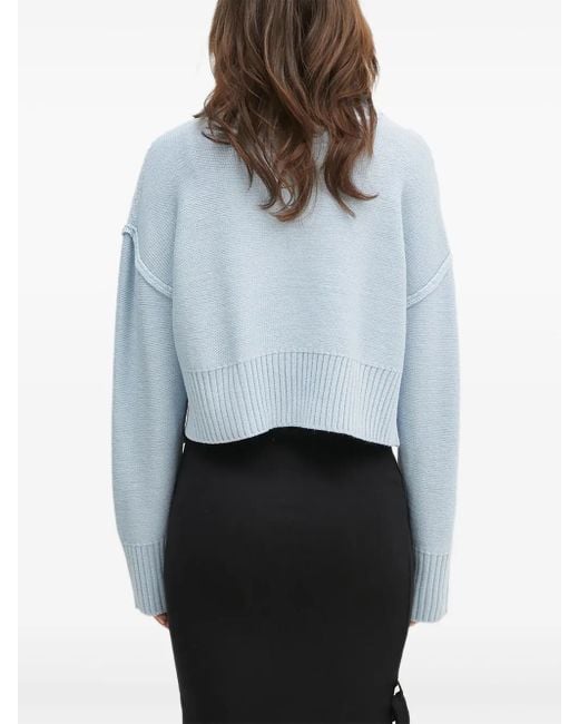 MM6 by Maison Martin Margiela Blue High-Neck Sweater
