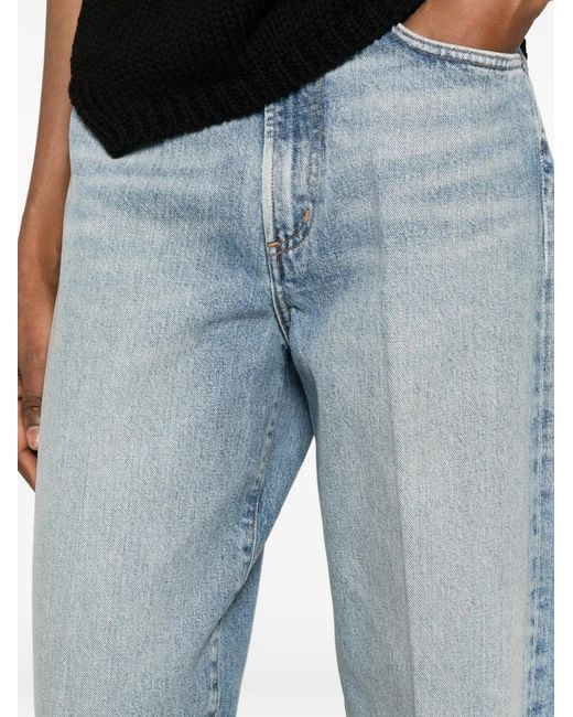 Agolde Blue Faded Pressed-Crease Jeans