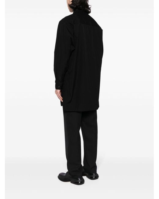 Yohji Yamamoto Black Classic-collar Cotton Shirt for men