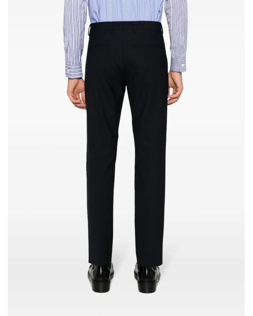 MODES GARMENTS Blue Tailored Mid-Rise Trousers for men