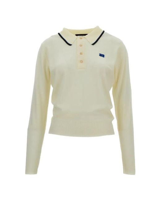 Wales Bonner Natural X John Smedley Henry Long-Sleeve Polo Shirt